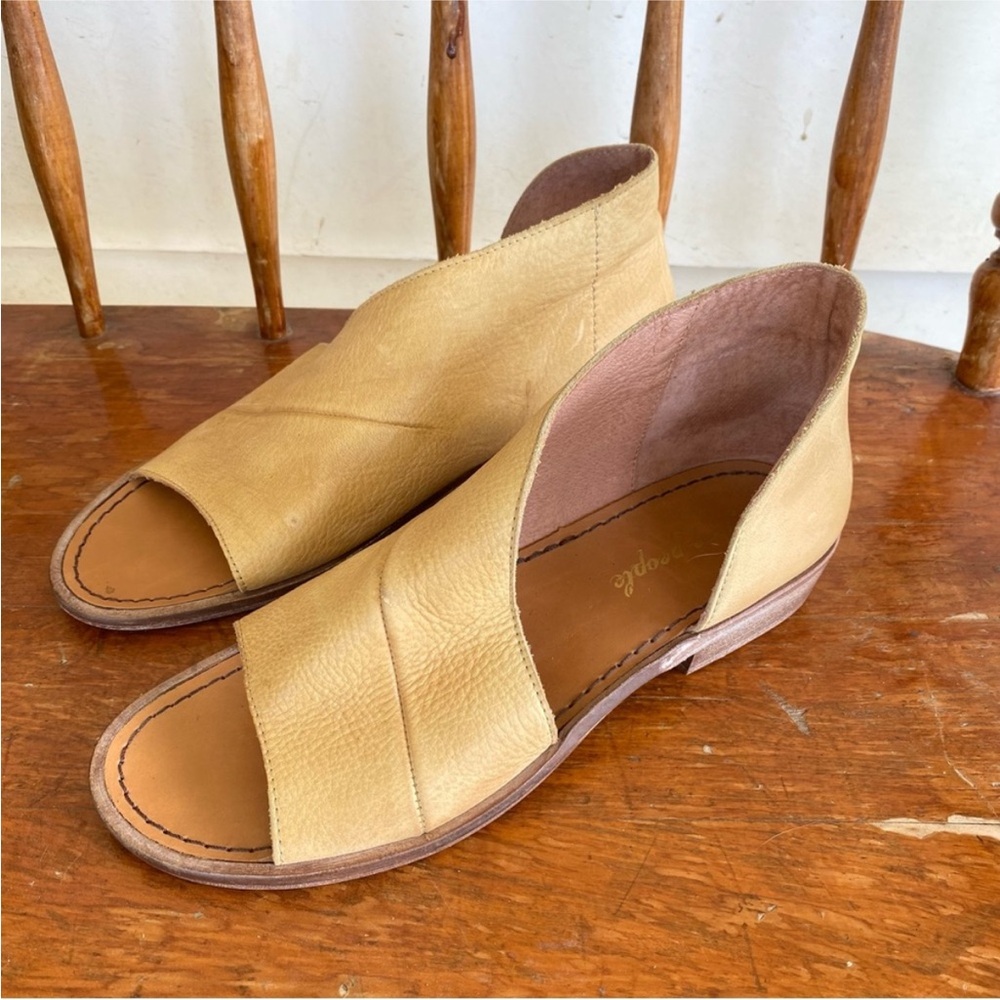 Free People Mont Blanc Sandals Natural Tan Leather Shoes Boho sz37